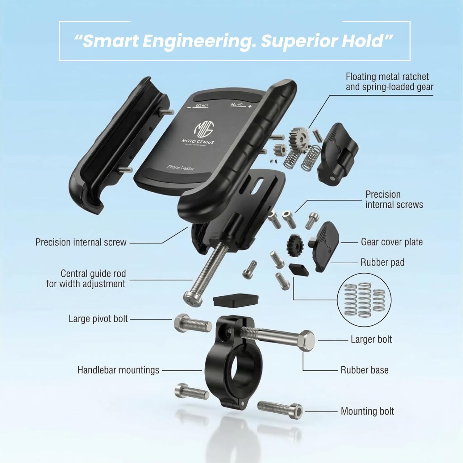 Anti-Vibration 360° Rotating Bike Bicycle Scooter Mobile Holder | Aluminium Handlebar & Mirror Mount | Universal Mobile Mount for Riding