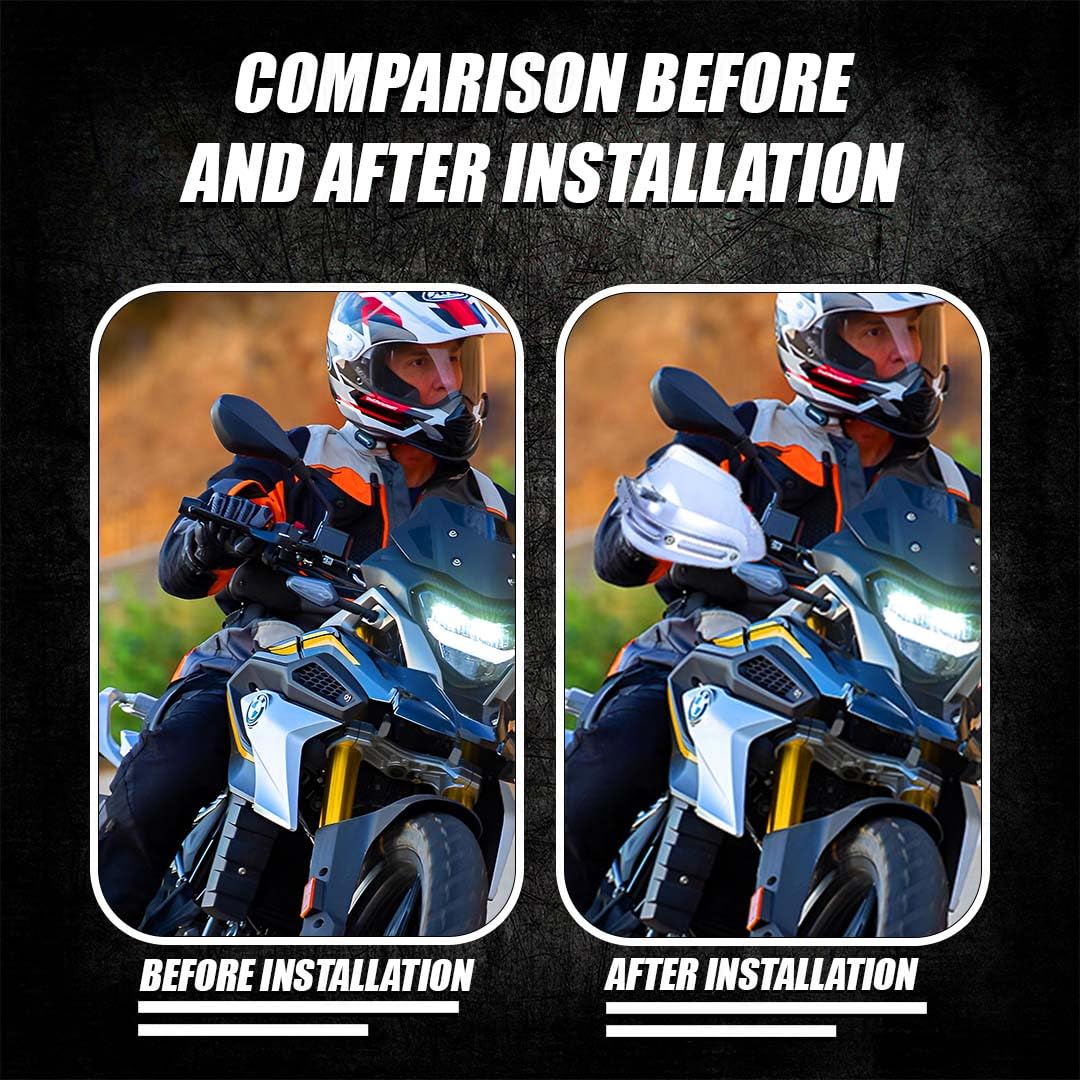 MOTO GENIUS Universal Bike Hand Guards Protectors | Wind Deflector Made for Hand Safety While Riding All Motorcycle