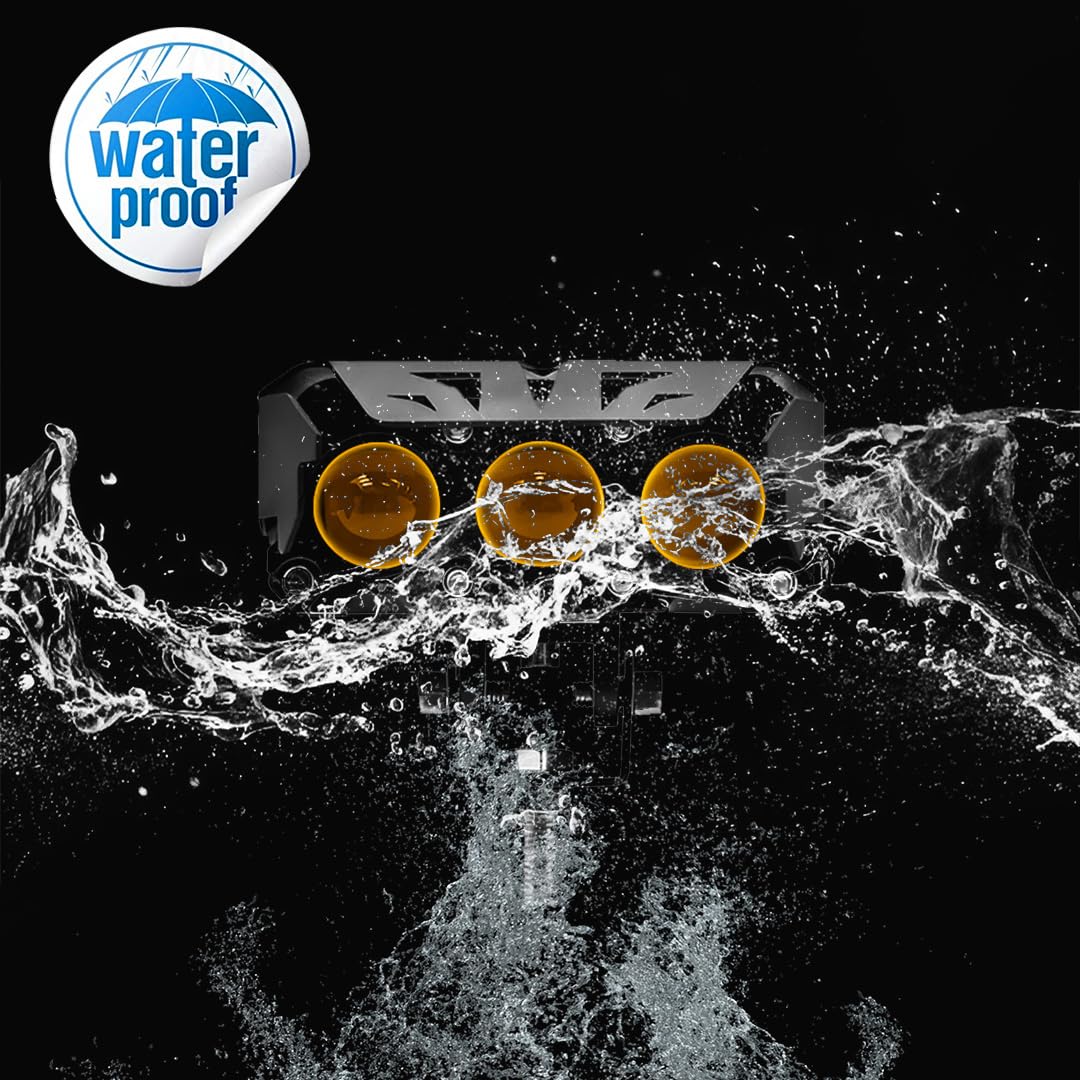 MOTO GENIUS Super Bright 3 LED Fog Light | Dual Mode Yellow & White Changing Light, High/Low Beam, Aluminum Body, Universal Fit for Motorcycle & Car