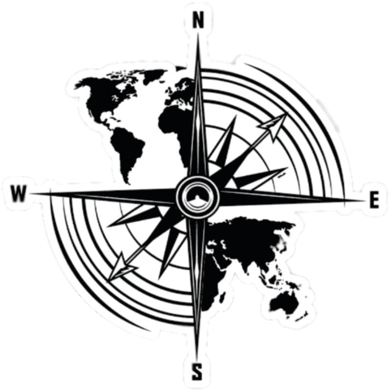 Compass 3D Vinyl Sticker Waterproof Decals for Motorcycle, Helmet & Laptop | Edgy Aesthetic Stickers for Bikes and cars