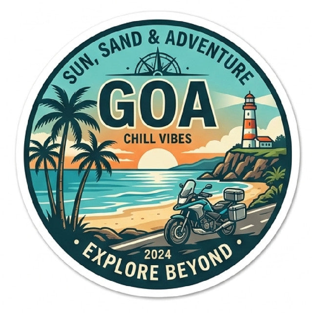 Goa 3D Vinyl Sticker Waterproof Decals for Motorcycle, Helmet & Laptop | Edgy Aesthetic Stickers for Bikes and cars