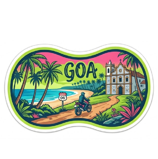 Goa 3D Vinyl Sticker Waterproof Decals for Motorcycle, Helmet & Laptop | Edgy Aesthetic Stickers for Bikes and cars