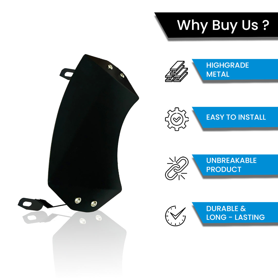 MOTO GENIUS Metal Visor Windscreen Windshield Deflector for Honda H'ness CB 350 | Heavy Quality Flyscreen with Mount for Motorbike | Wind Sheld Protector ()