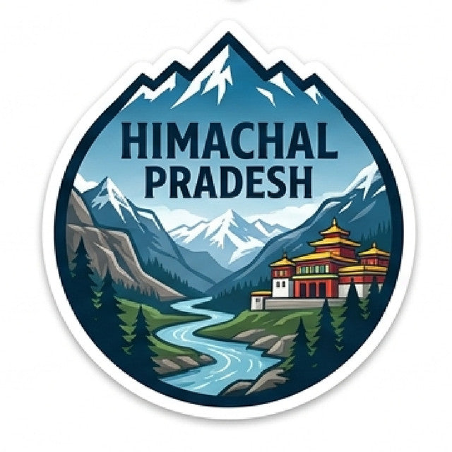 Himachal-Pradesh 3D Vinyl Sticker Waterproof Decals for Motorcycle, Helmet & Laptop | Edgy Aesthetic Stickers for Bikes and cars