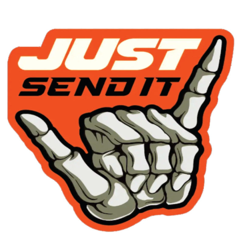 Just-Send-It 3D Vinyl Sticker Waterproof Decals for Motorcycle, Helmet & Laptop | Edgy Aesthetic Stickers for Bikes and cars