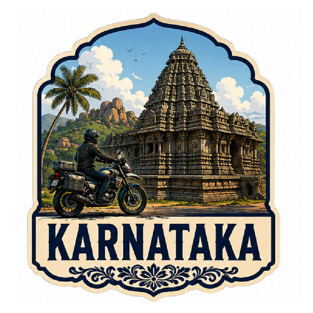 Karnataka 3D Vinyl Sticker Waterproof Decals for Motorcycle, Helmet & Laptop | Edgy Aesthetic Stickers for Bikes and cars