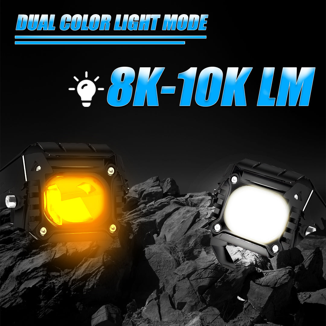 MK15 WITH HARNESS 60W Single LED Auxiliary Fog Light | High-Performance Motorcycle Lighting | Durable & Easy Mount (Pack of 2) (MGF3)