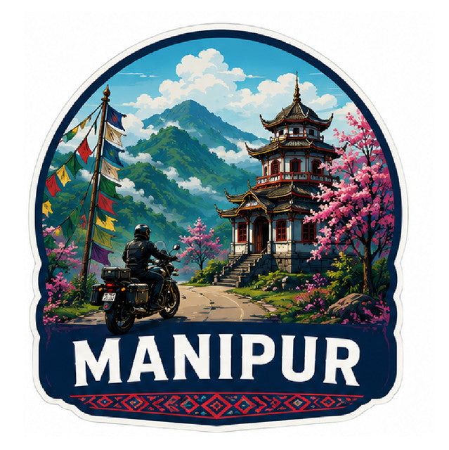 Manipur 3D Vinyl Sticker Waterproof Decals for Motorcycle, Helmet & Laptop | Edgy Aesthetic Stickers for Bikes and cars