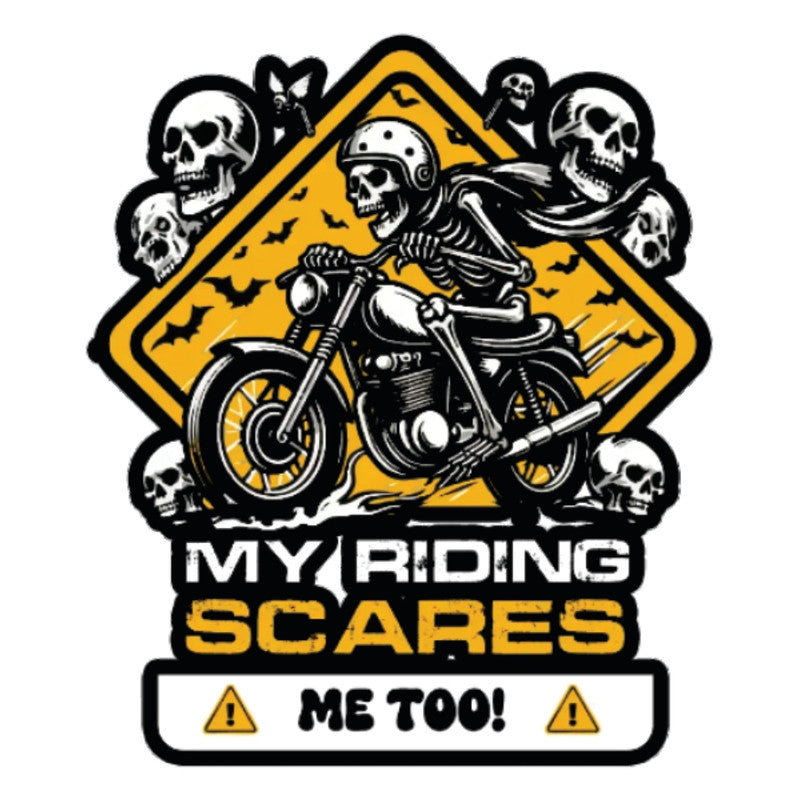 My-Riding-Scares 3D Vinyl Sticker Waterproof Decals for Motorcycle, Helmet & Laptop | Edgy Aesthetic Stickers for Bikes and cars