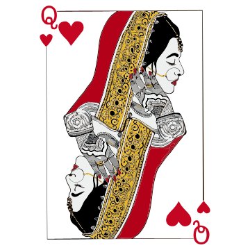 Red Heart Queen Card