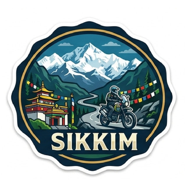 Sikkim 3D Vinyl Sticker Waterproof Decals for Motorcycle, Helmet & Laptop | Edgy Aesthetic Stickers for Bikes and cars