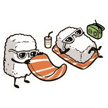 Sushi on the Beach Sticker
