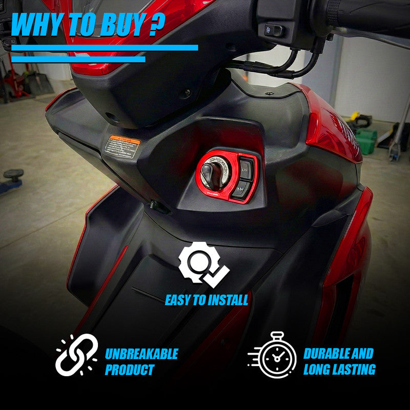 MOTO GENIUS Motorcycle Ignition Key Lock Switch Cover Protector Ring for Yamaha Aerox 155, Durable & Stylish Ignition Key Guard Accessory