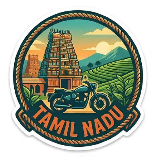 Tamil-Nadu 3D Vinyl Sticker Waterproof Decals for Motorcycle, Helmet & Laptop | Edgy Aesthetic Stickers for Bikes and cars