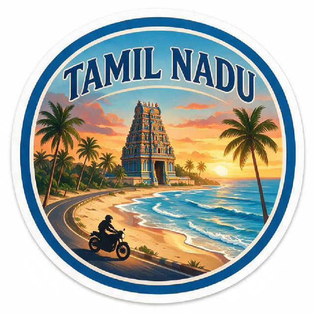 Tamilnadu 3D Vinyl Sticker Waterproof Decals for Motorcycle, Helmet & Laptop | Edgy Aesthetic Stickers for Bikes and cars