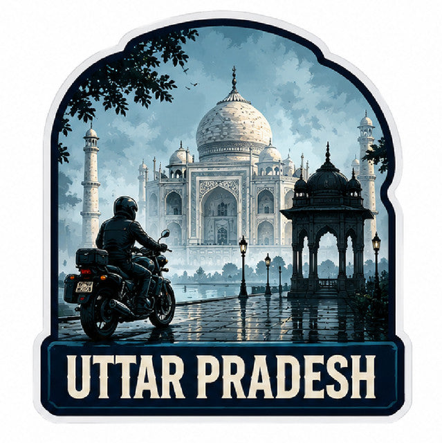 Uttar-Pradesh 3D Vinyl Sticker Waterproof Decals for Motorcycle, Helmet & Laptop | Edgy Aesthetic Stickers for Bikes and cars