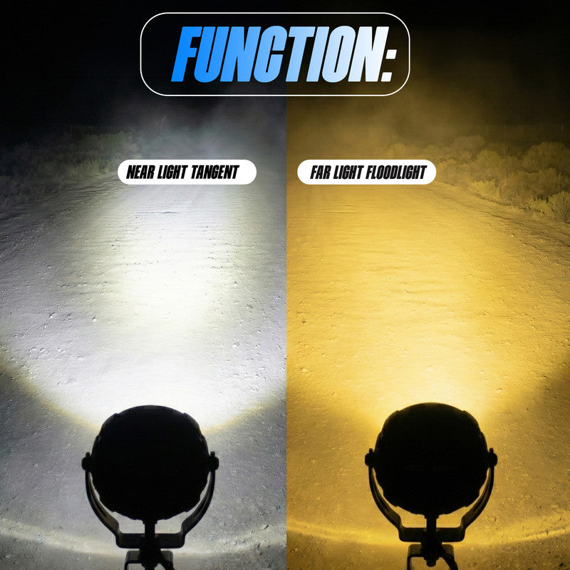 VK90 170W LED Fog Lights with Harness and Yellow Cap | High Power Auxiliary Fog Lamp for Cars, Bikes & Trucks