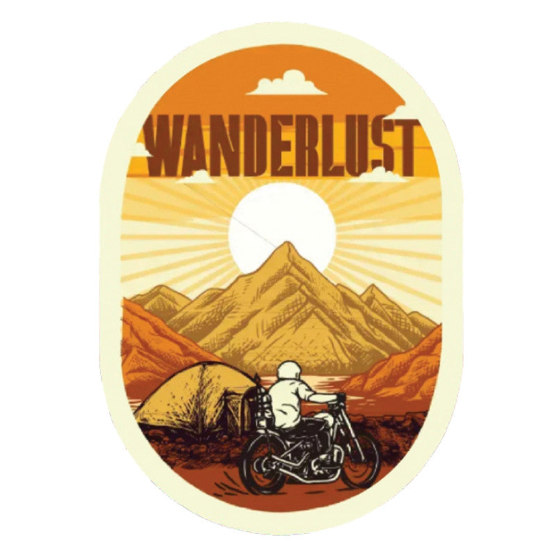Wanderlust 3D Vinyl Sticker Waterproof Decals for Motorcycle, Helmet & Laptop | Edgy Aesthetic Stickers for Bikes and cars