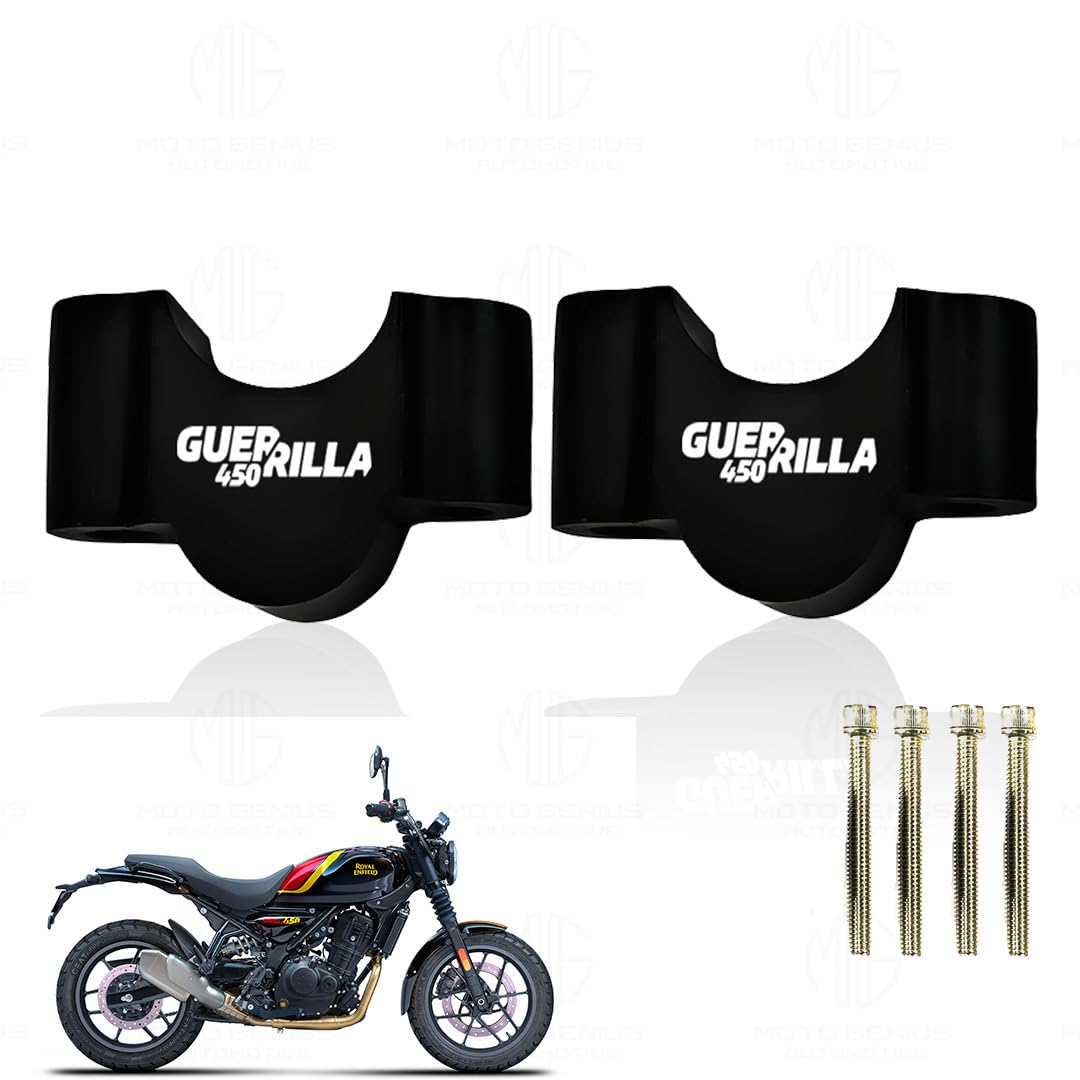 Adjustable Aluminium Handle Riser for Guerrilla Motorbike | Height Riser Clamp for Enhanced Comfort and Control-Black - Moto Genius
