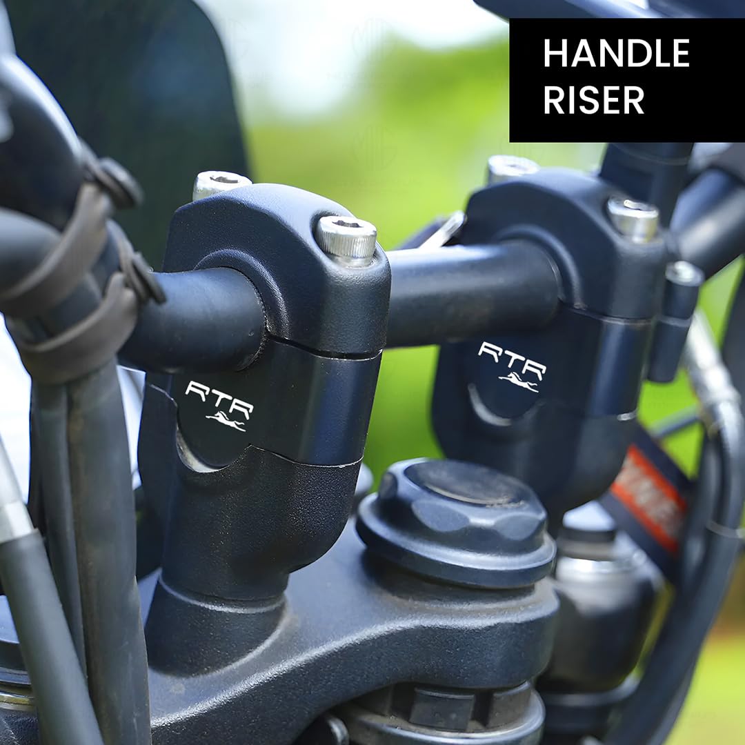 Adjustable Aluminium Handlebar Riser for TVS Apache RTR 160 Motorbike | Height Riser Clamp for Enhanced Comfort and Control-Black - Moto Genius