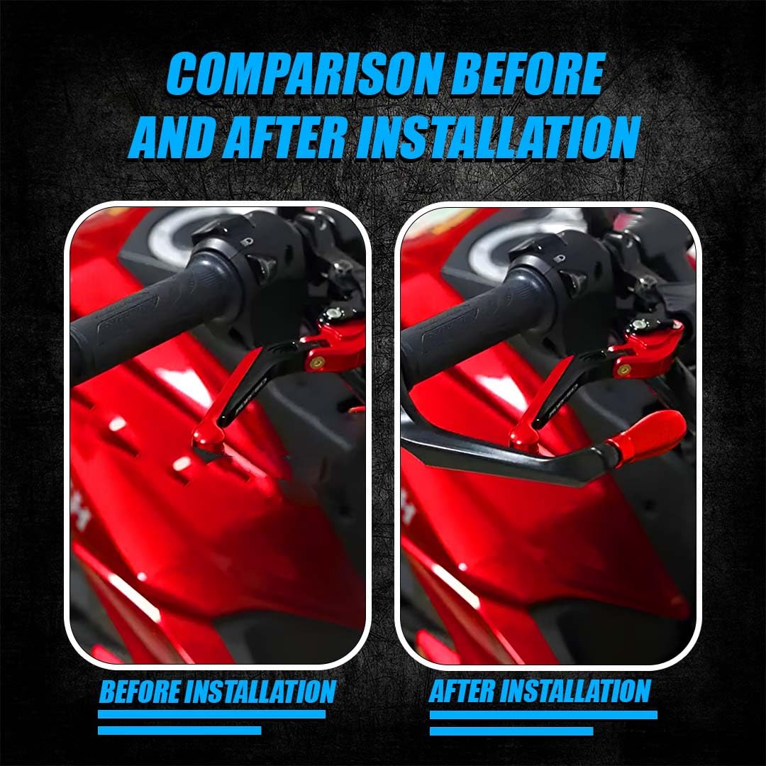 Adjustable CNC Brake Clutch Lever Protector Guard for Motorcycles & Bikes | Universal Fit, Durable Aluminum, Lever Protection, Minimalist Design-Red - Moto Genius