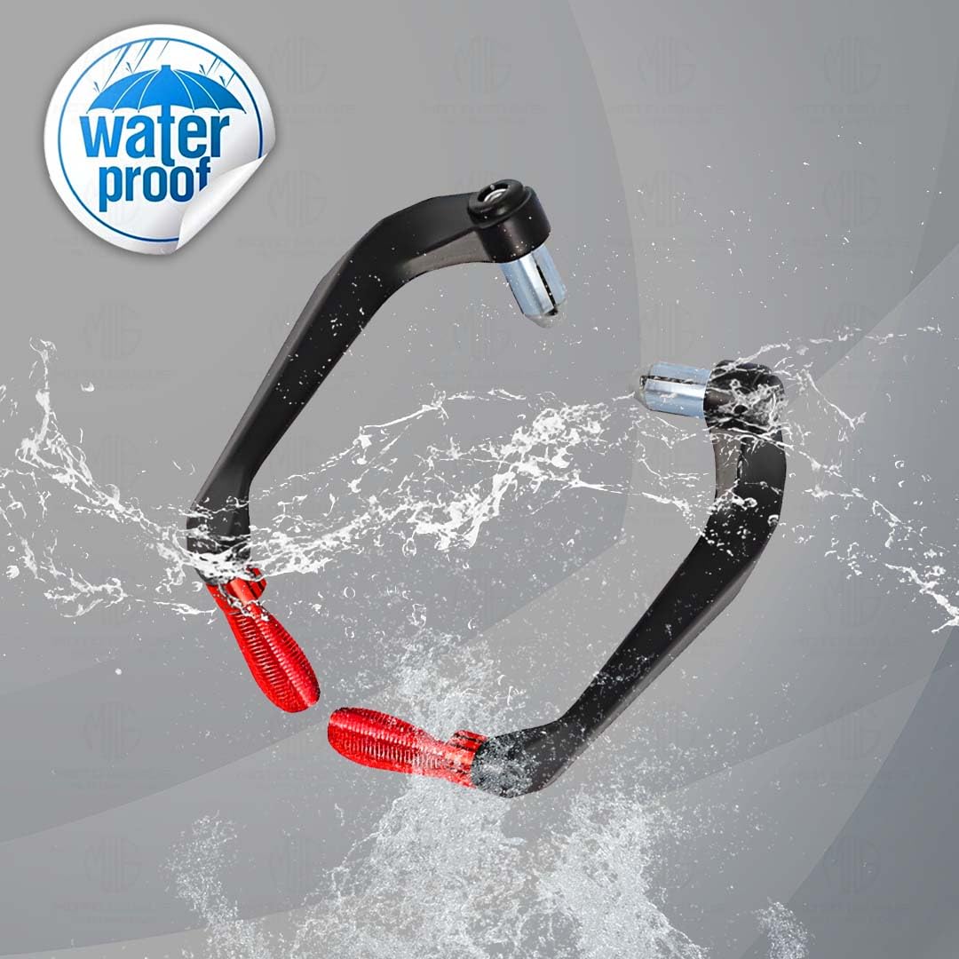 Adjustable CNC Brake Clutch Lever Protector Guard for Motorcycles & Bikes | Universal Fit, Durable Aluminum, Lever Protection, Minimalist Design-Red - Moto Genius