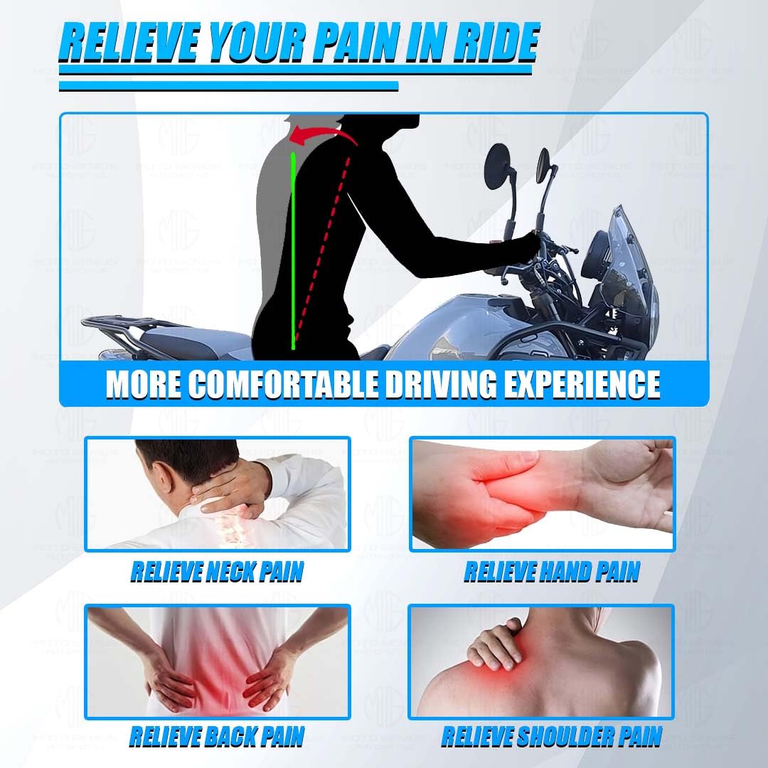 Adjustable Handle bar Conversion Kit for Pulsar NS200 ( 2013 to feb 2023 models ) | Customizable Handlebar Height Enhanced Comfort & Control-Adjustable - Moto Genius