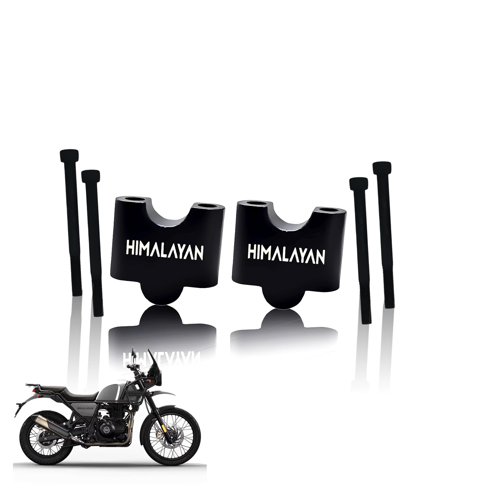Adjustable Handle Riser for RE Himalayan BS3/BS4/BS6/Scram Motorbike |Enhances Comfort and Control | Height Riser Clamp Compatible with RE Himalayan-Straight - Moto Genius
