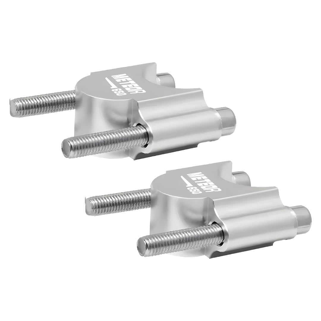Adjustable Handle Riser for RE Super Meteor 650 Motorbike | Enhances Comfort and Control | Height Riser Clamp Compatible with RE Super Meteor-Silver - Moto Genius