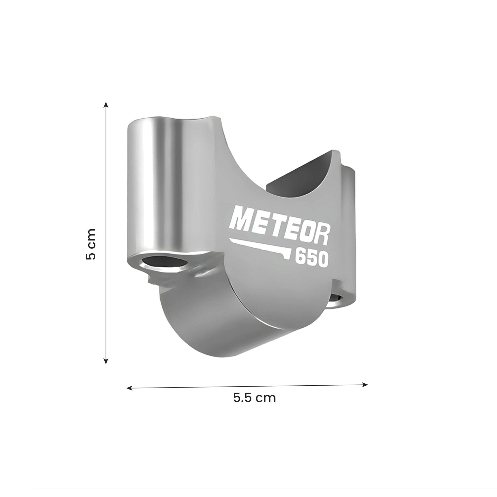 Adjustable Handle Riser for RE Super Meteor 650 Motorbike | Enhances Comfort and Control | Height Riser Clamp Compatible with RE Super Meteor-Silver - Moto Genius