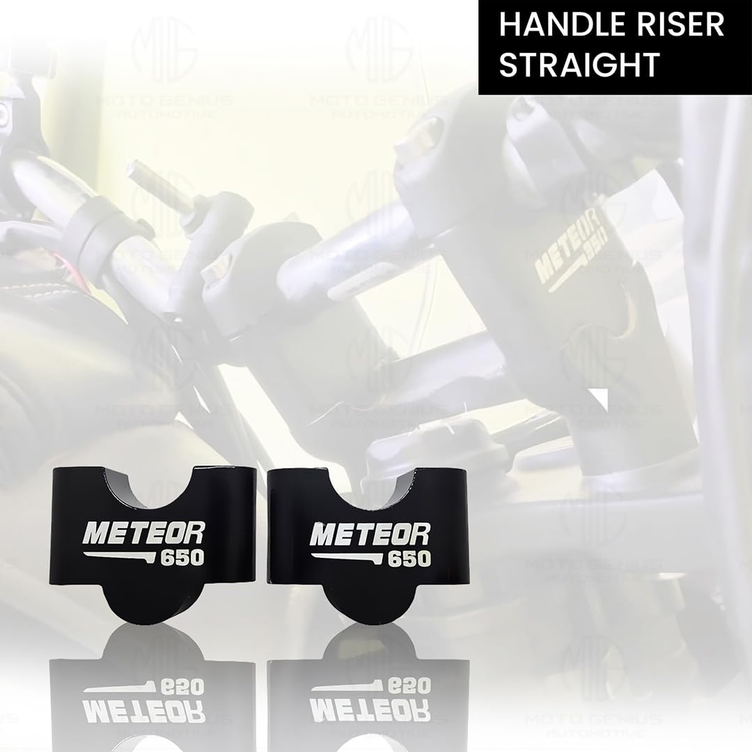 Adjustable Handle Riser for RE Super Meteor 650 Motorbike | Enhances Comfort and Control | Height Riser Clamp Compatible with RE Super Meteor-Black - Moto Genius