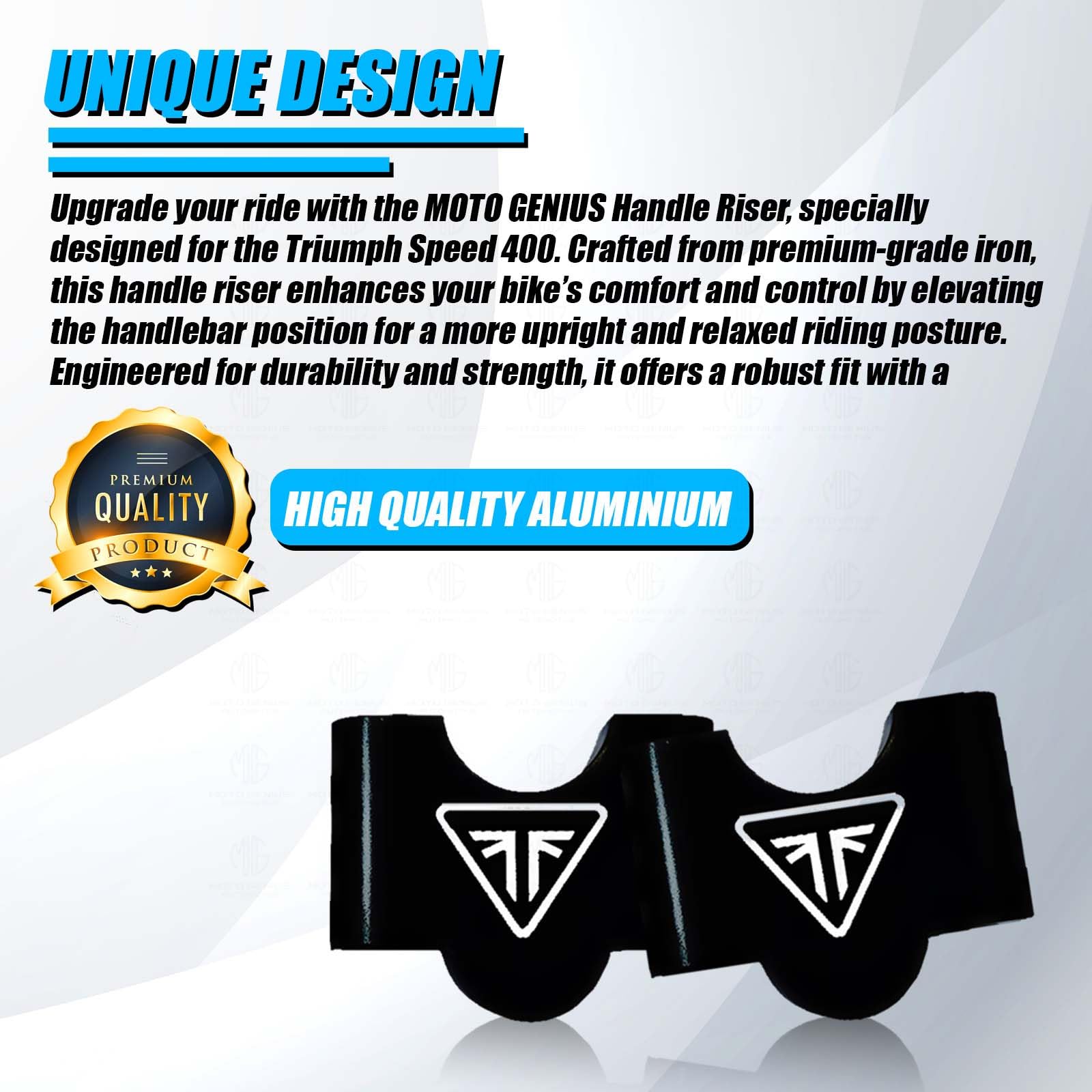 Adjustable Handle Riser for Triumph Motorbike | Height Riser Clamp for Better Comfort & Control | Compatible with Triumph Bikes-Black - Moto Genius