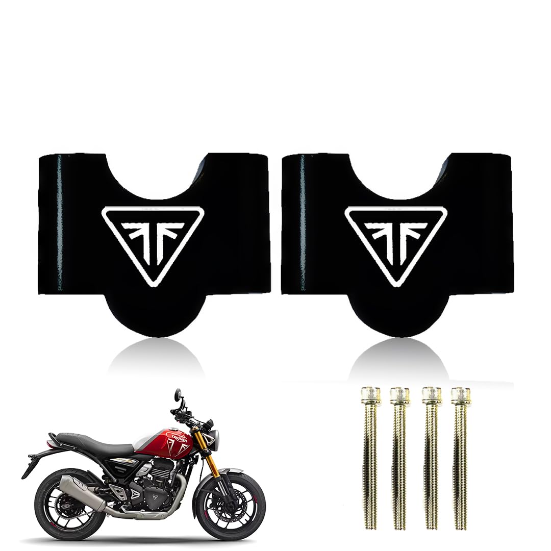 Adjustable Handle Riser for Triumph Motorbike | Height Riser Clamp for Better Comfort & Control | Compatible with Triumph Bikes-Black - Moto Genius
