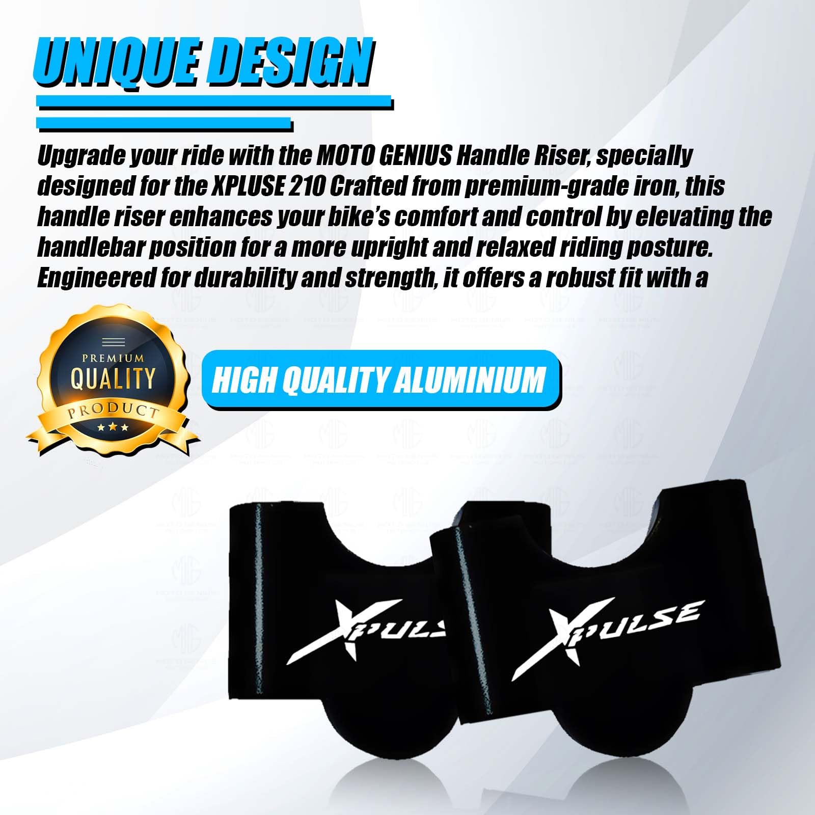 Adjustable Handle Riser for Xpulse 210 Motorbike | Enhances Comfort and Control | Height Riser Clamp Compatible with Xpulse 210 Motorbike-Black - Moto Genius
