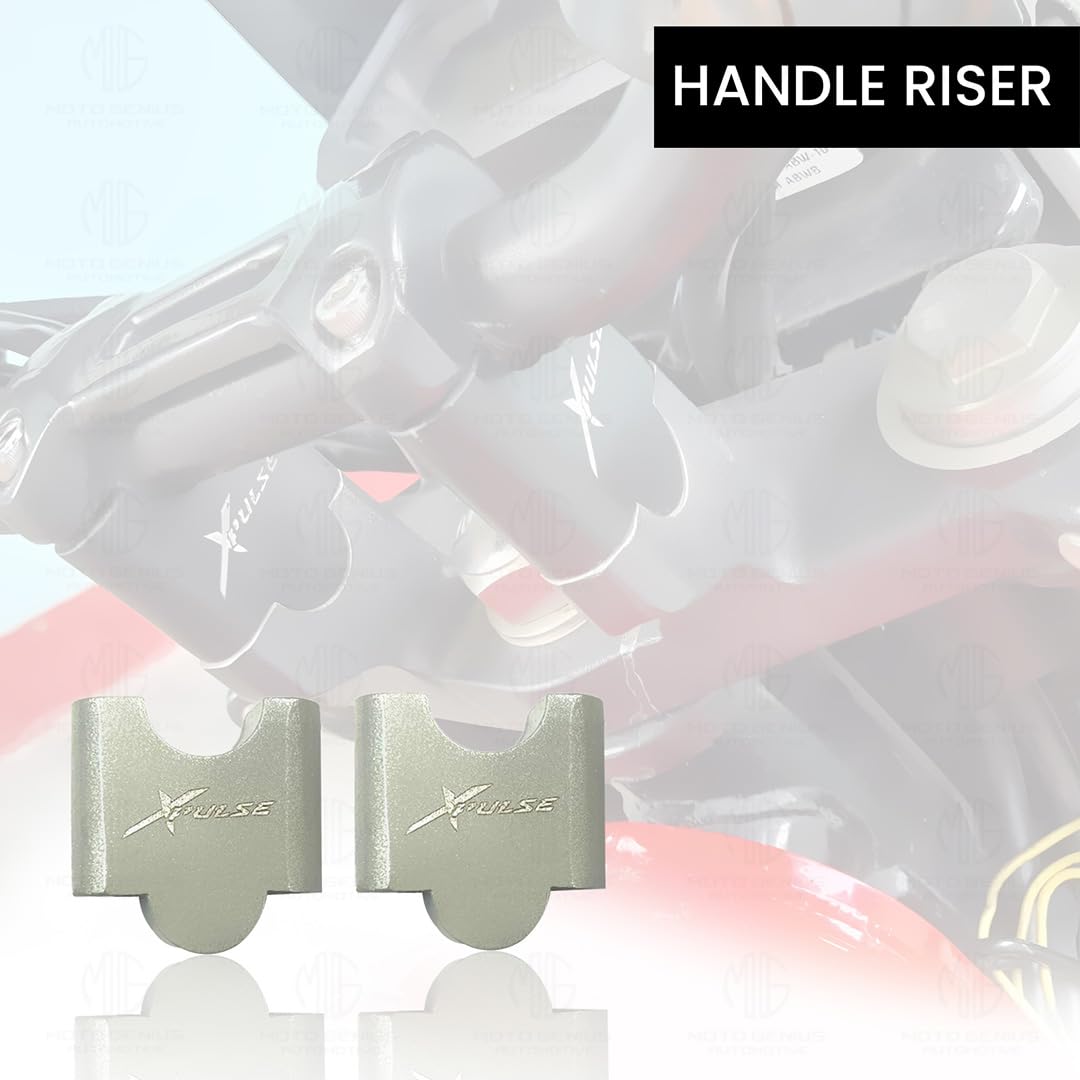 Adjustable Handle Riser for Xpulse Motorbike | Enhances Comfort and Control | Height Riser Clamp Compatible with Xpulse-Silver - Moto Genius