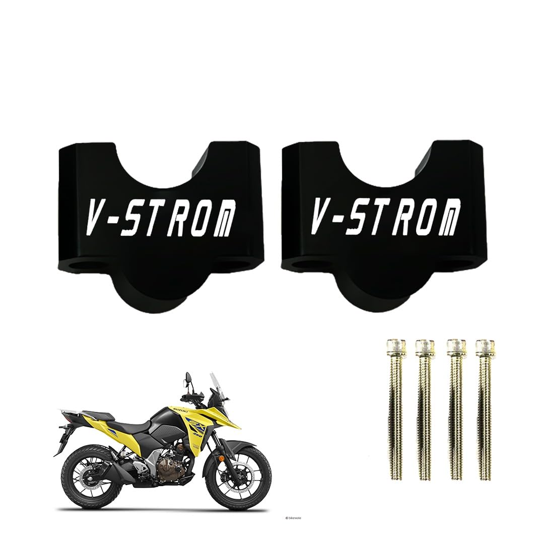 Adjustable Handlebar Riser for Suzuki V-Strom Motorbike | Enhances Comfort and Control | Height Riser Clamp Compatible with Suzuki V-Strom Models-Black - Moto Genius