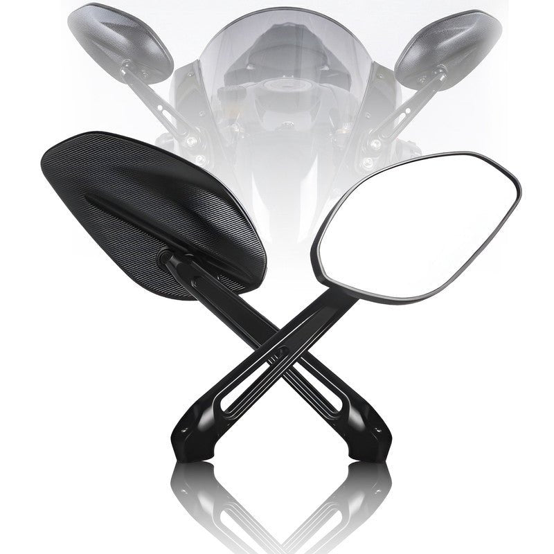 Aluminum Alloy Motorcycle Mirrors with Blue Light Anti-Glare Lenses, 360° Adjustable HD Rearview Mirrors, Wide-Angle Field of Vision, Durable & Drop-Resistant (1 Pair) - Moto Genius