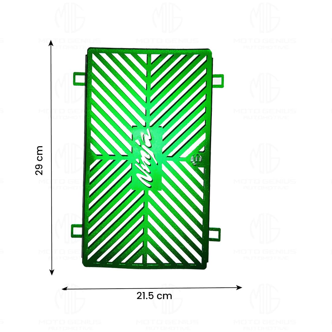 Aluminum Radiator Grill Cover Guard Protector for Ninja 250/300 | Lightweight Engine Cooling Protection | Rust-Resistant, Easy Installation-Green - Moto Genius