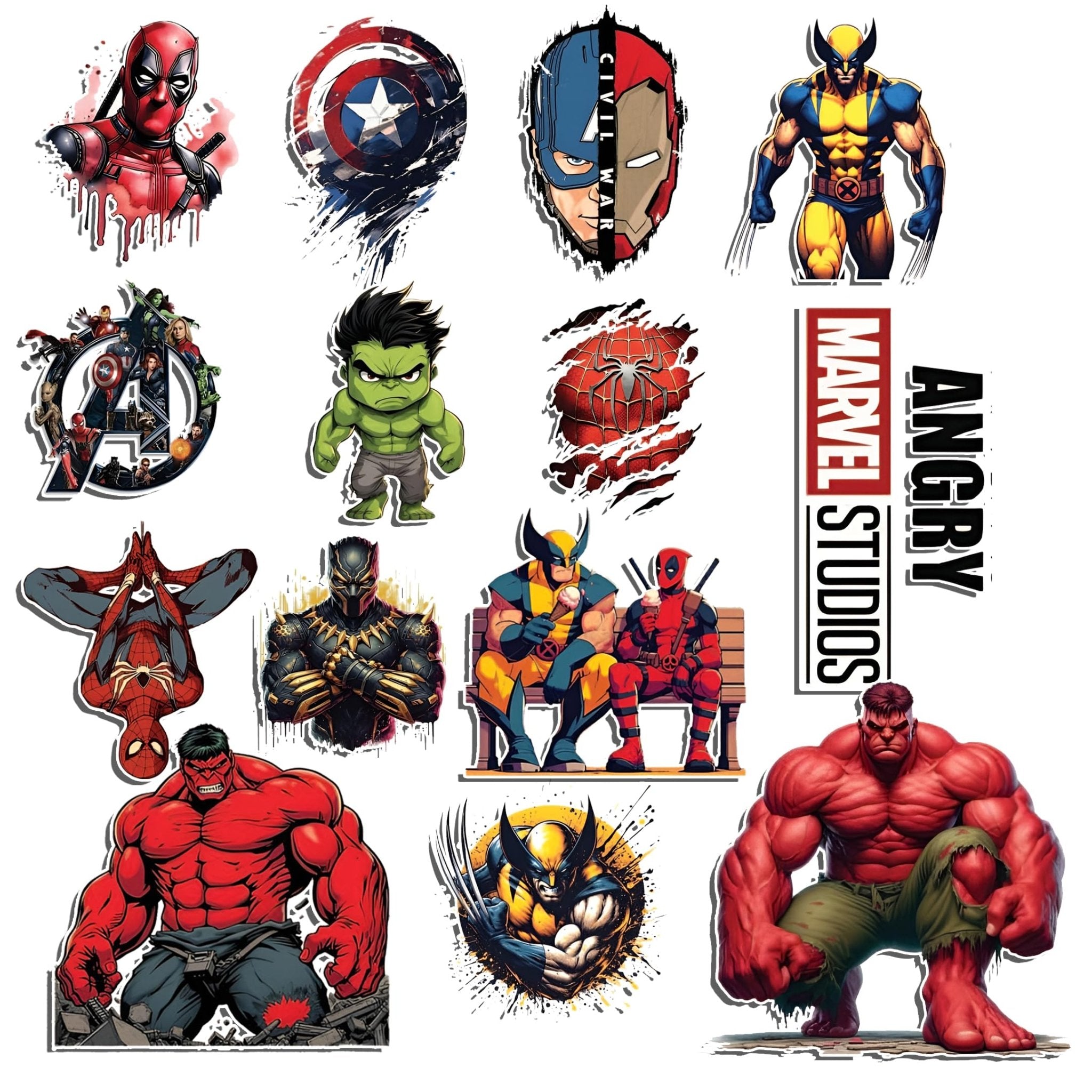 Angry Comic-Style Superhero Inspired by Marvel | UV DTF 3D Printed Stickers – Durable, Vibrant, Waterproof Decal for Laptops, Bottles, Cars & More - Moto Genius