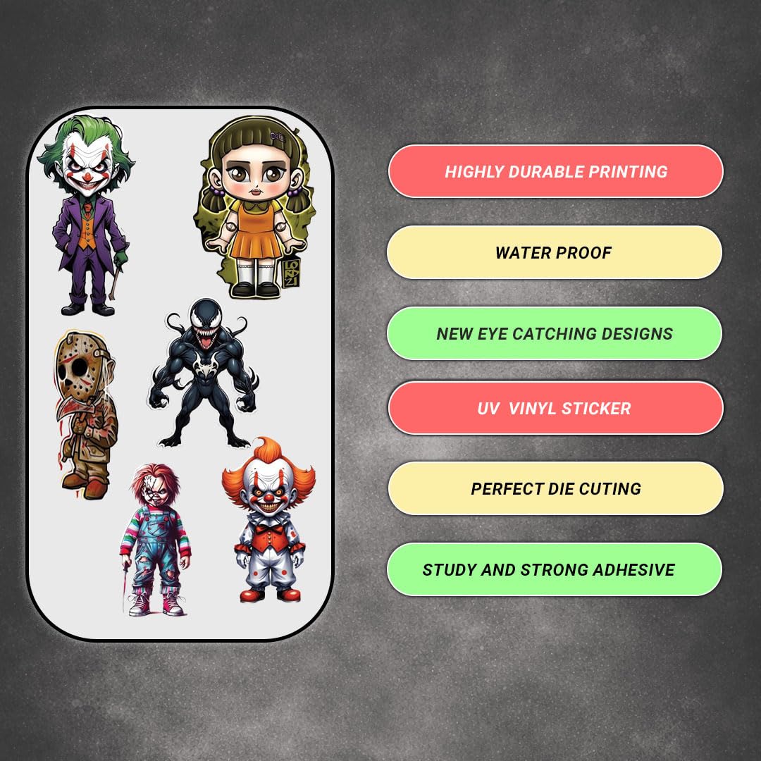 Anime Ghost 3D Vinyl Decal Stickers – Waterproof Fade-Proof Multipurpose Stickers for Bike Car Laptop Mobile Case Helmet Notebook | Durable Self-Adhesive Ghost Anime Design - Moto Genius