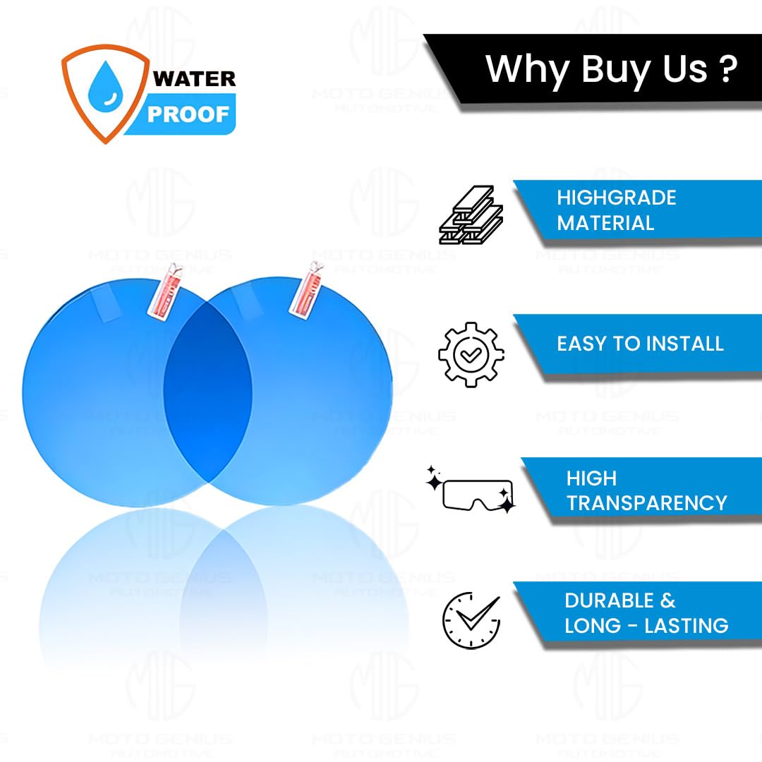 Anti-Rain Film for Car Mirrors & Side Windows | Waterproof, Dust-Proof, Anti-Glare Protective Film for Rearview Visibility-Transparent - Moto Genius