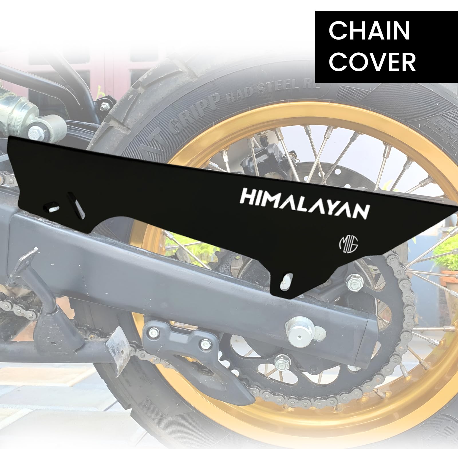 Bike Chain Cover for RE Himalayan 450 | Durable and Lightweight Protector for Optimal Chain Performance | Easy Installation-Black - Moto Genius