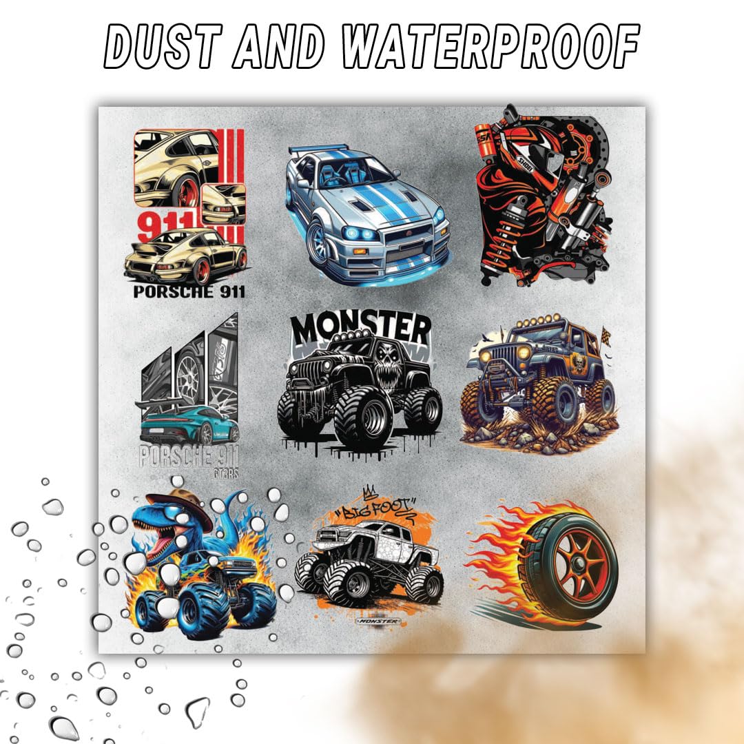 Car & Bike 3D Vinyl Stickers | Waterproof, Fade-Proof, Self-Adhesive Decals for Helmet, Bike, Car, Laptop & Mobile | Multipurpose Vehicle Graphic Stickers (10 PC) - Moto Genius