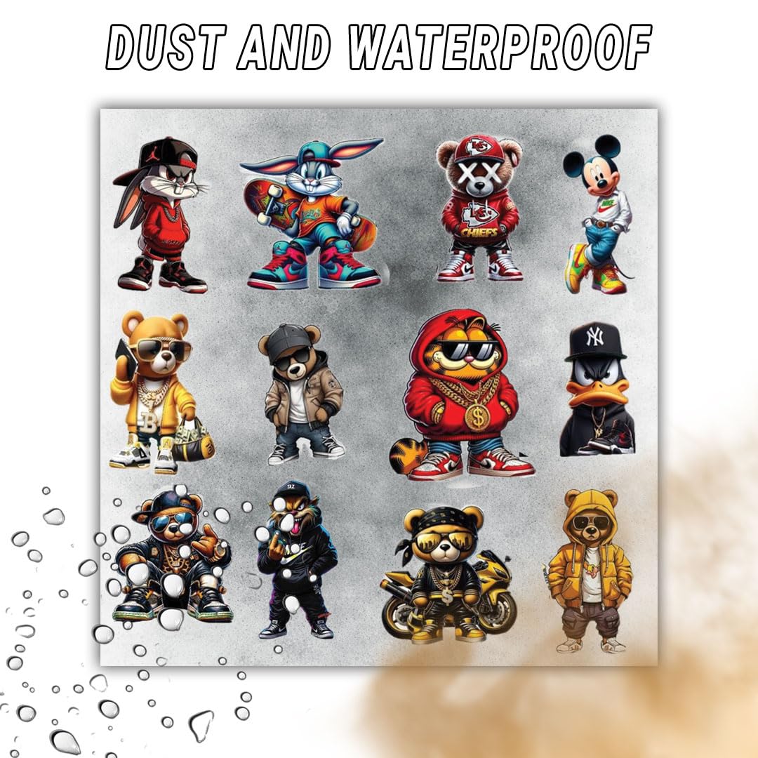 Cartoon Funny Micky 3D Vinyl Decal Stickers – Waterproof Fade-Proof Multipurpose Stickers for Bike Car Laptop Mobile Case Helmet Notebook | Durable Self-Adhesive Mickey Cartoon Design - Moto Genius