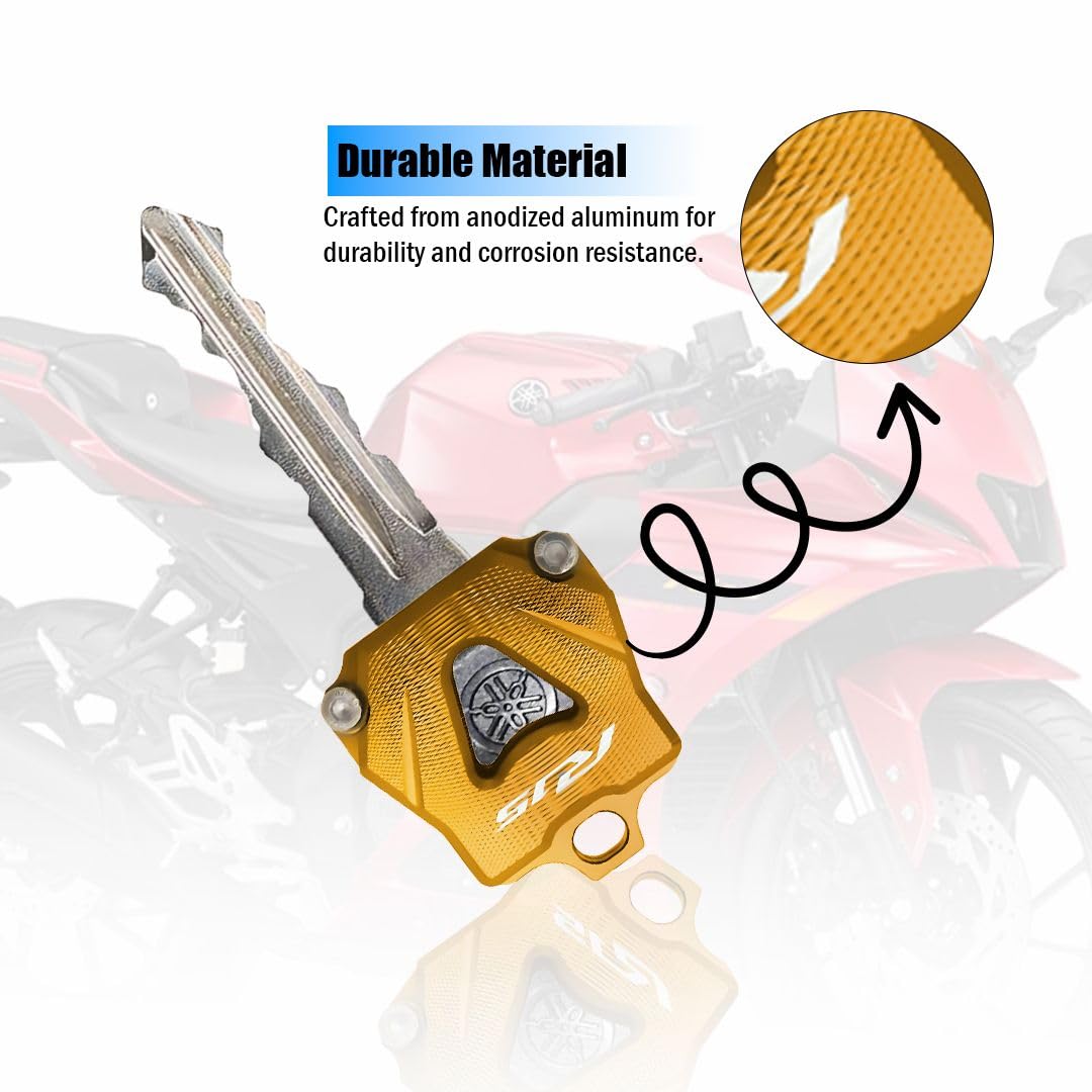 CNC Aluminum Key Shell Case Cover for R15 V1 V2 V3 V4 Motorbike | Premium Protection with Stylish Finish-Gold - Moto Genius