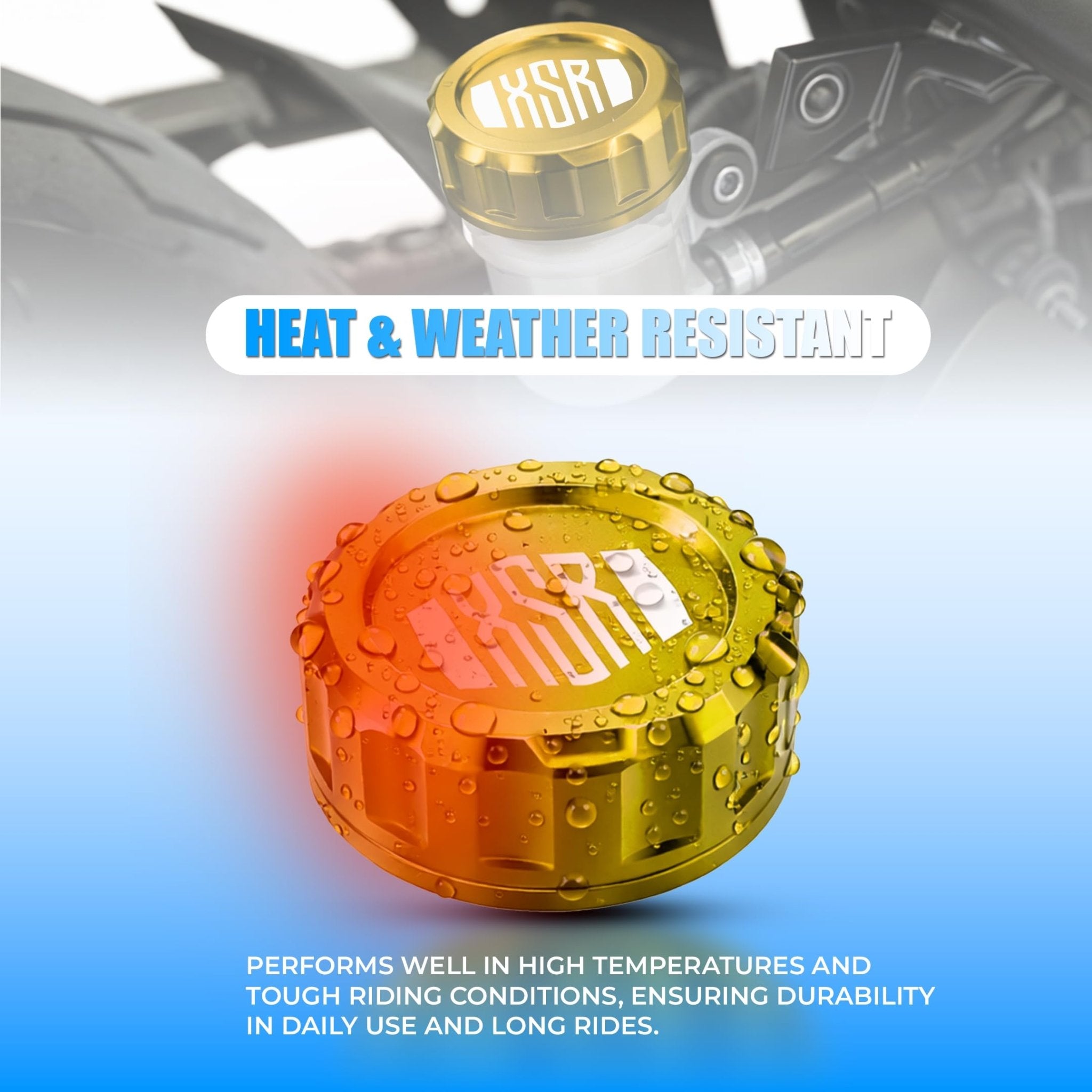 CNC Aluminum Rear Brake Fluid Cap Cover for XSR 155 Motorbik| Master Cylinder Reservoir Lid, Anodized Finish, Easy Direct Fit Installation-Gold - Moto Genius