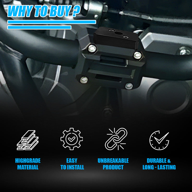 Universal Motorcycle Crash Guard Sliders with Fog Light Clamp Mount | Engine Frame Protector | Auxiliary/Fog Light Bracket Holder | Heavy Duty Bike Safety Guard