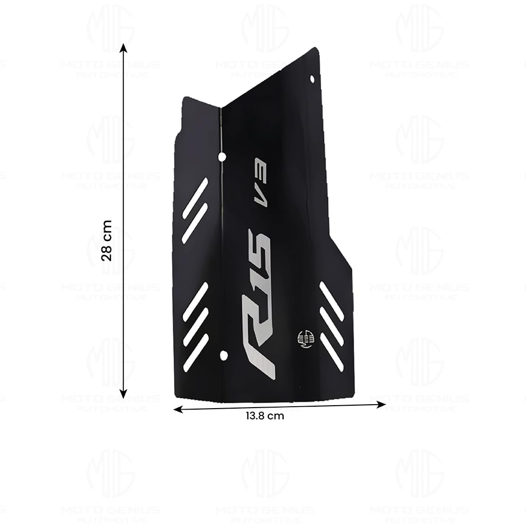 Exhaust Cover Silencer Protector for R15 V3 | Premium Exhaust Heat Shield Protector for Enhanced Durability and Style | Easy Installation-Black - Moto Genius