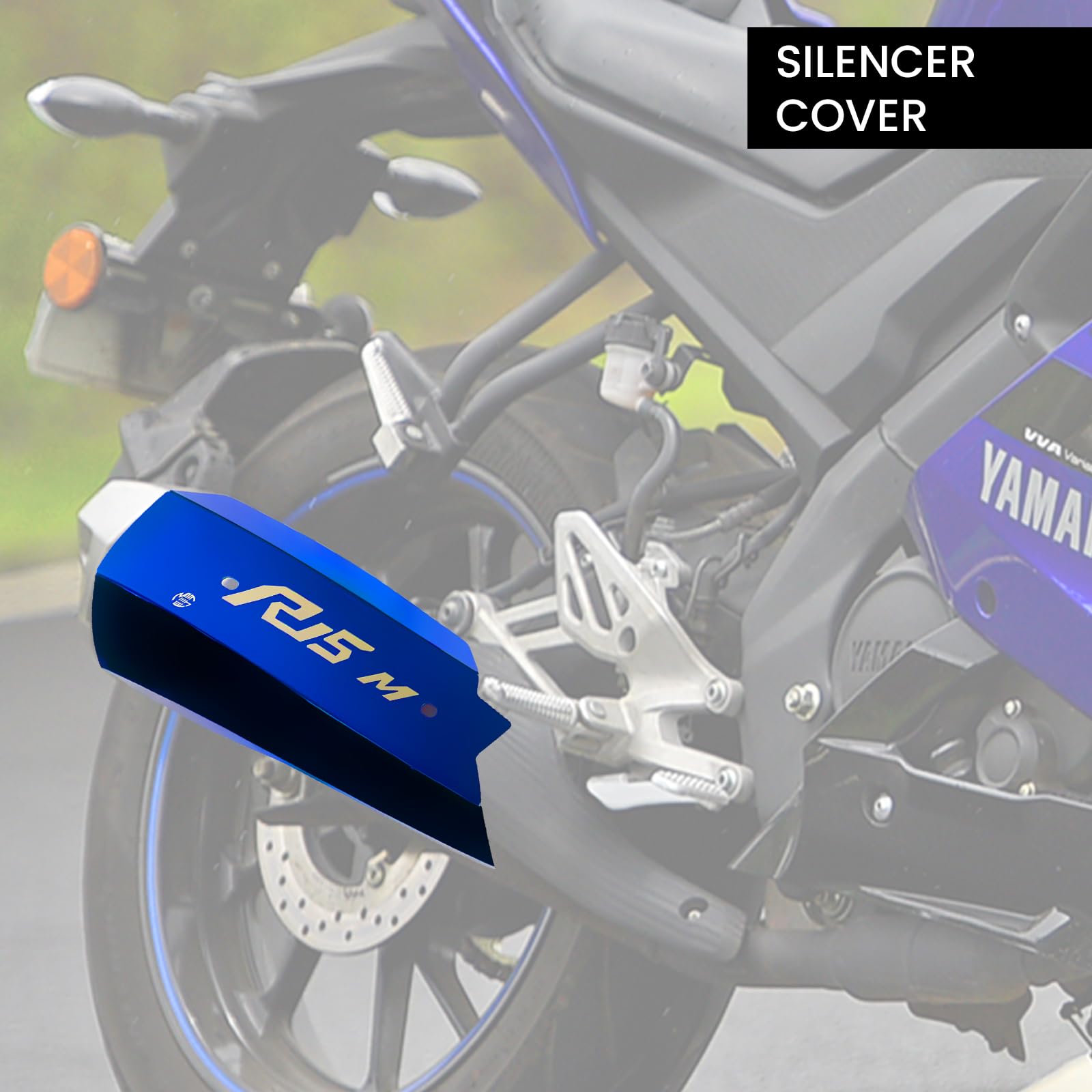 Exhaust Cover Silencer Protector for R15 V4 | Premium Exhaust Heat Shield Protector for Enhanced Durability and Style | Easy Installation | R15-M-Blue - Moto Genius
