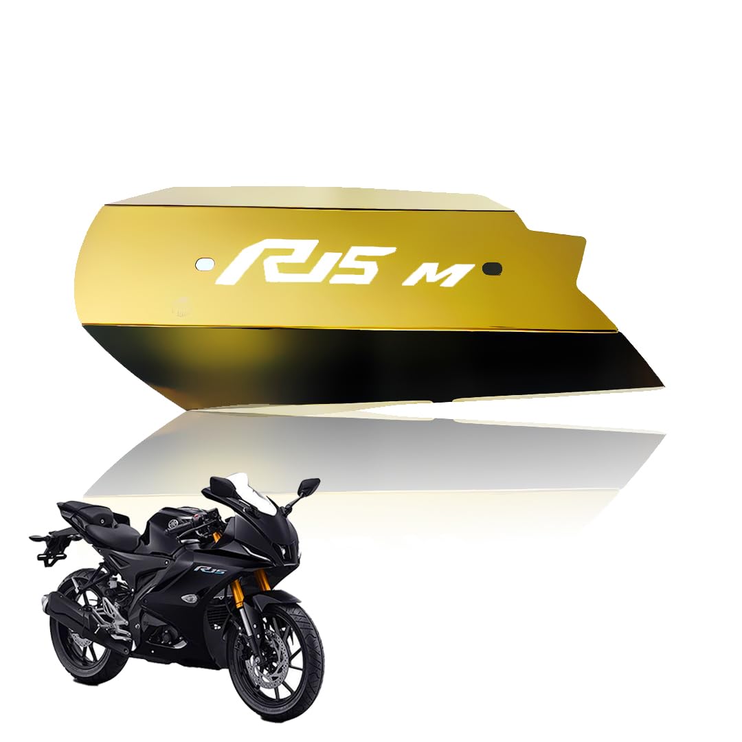 Exhaust Cover Silencer Protector for R15 V4 | Premium Exhaust Heat Shield Protector for Enhanced Durability and Style | Easy Installation | R15-M-Gold - Moto Genius